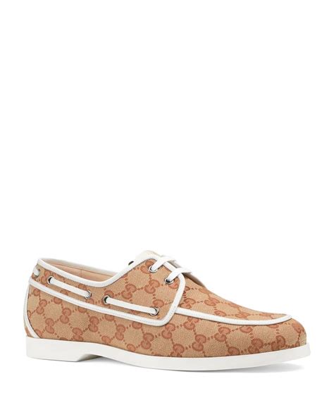 fake gucci boat shoes|gg leather canvas boat shoes.